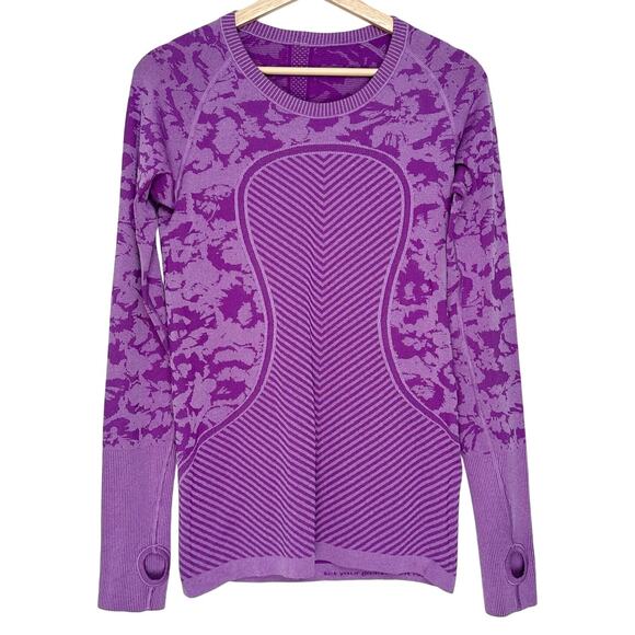 Lululemon Swiftly Tech Long Sleeve Crew | Heathered Purple | SZ 8 - Picture 5 of 12